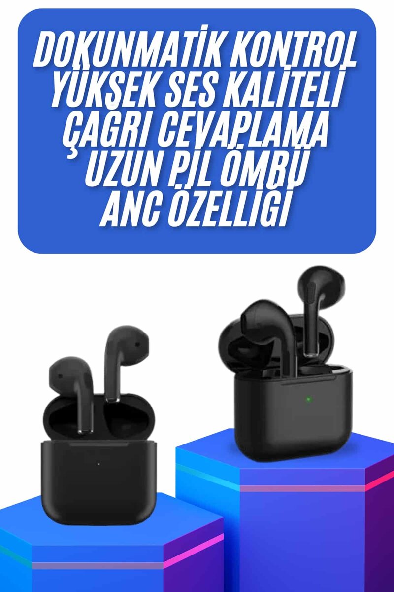 Kablosuz Bluetooth Kulaklık TWS Pro5 Kulaklık ANC Özelliği Dokunmatik Kontrol - Görsel 2