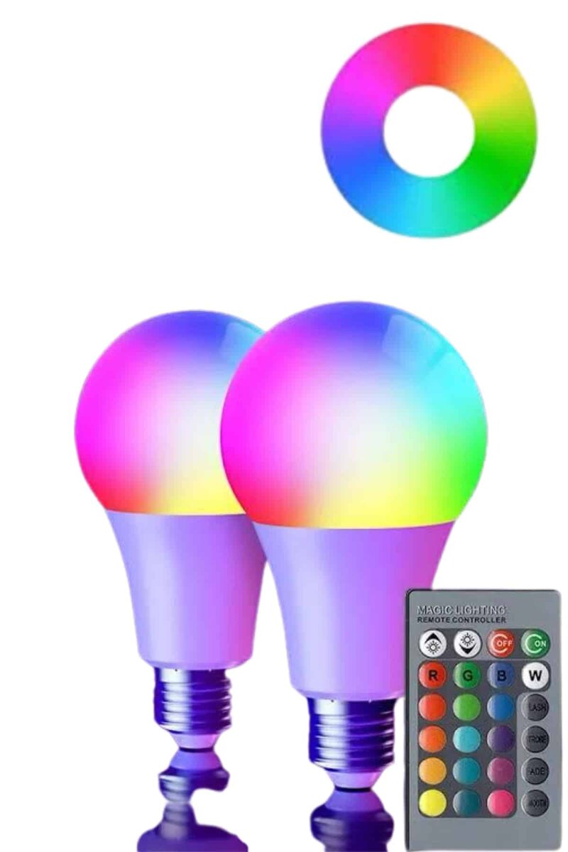 Akıllı RGB Led Ampul Led Uzaktan Kumandalı Renk Değiştiren Ampul - Görsel 3