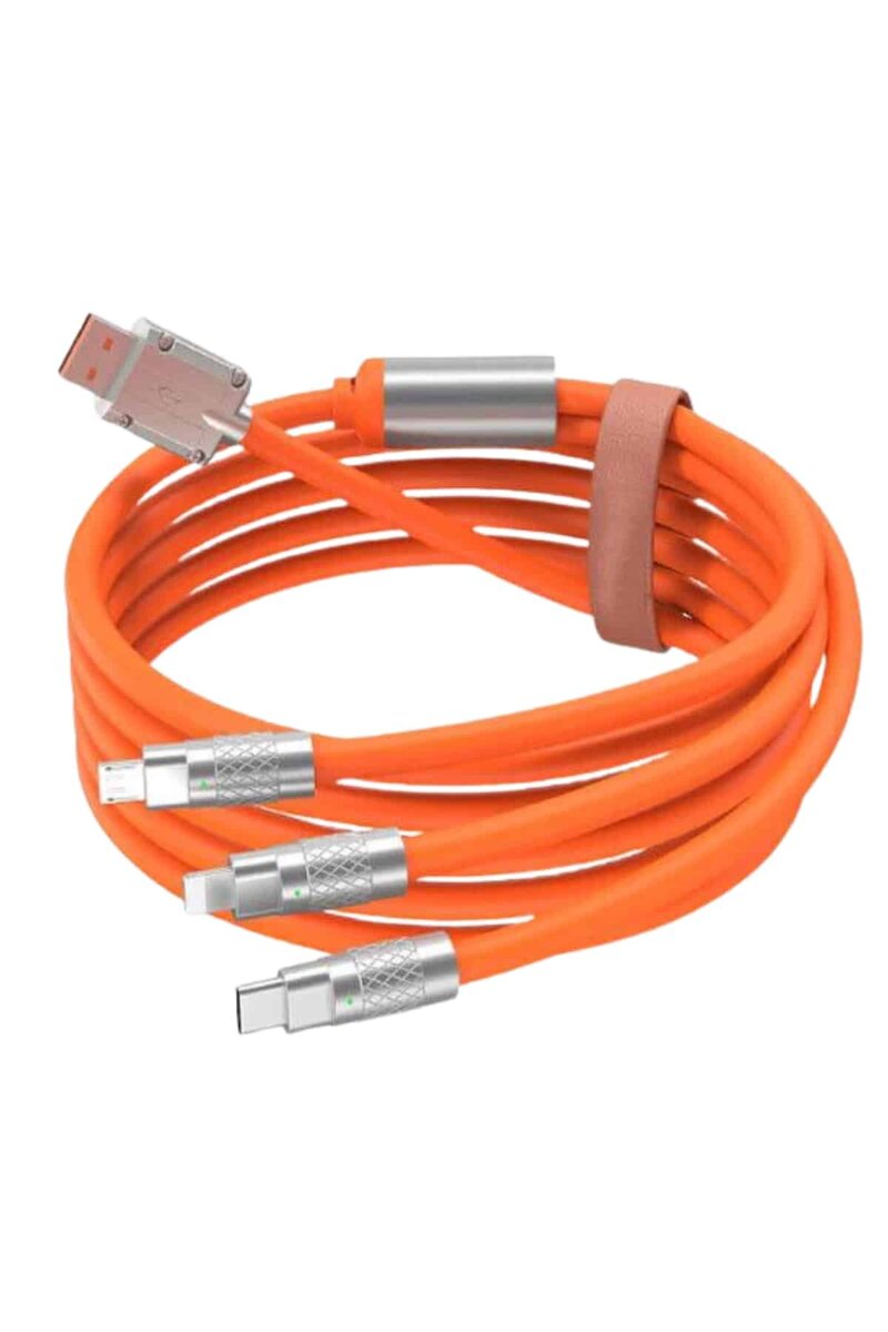 Çoklu Şarj Kablosu USB Type-C İOS Uyumlu 120W Hızlı Şarj Kablosu - Görsel 3