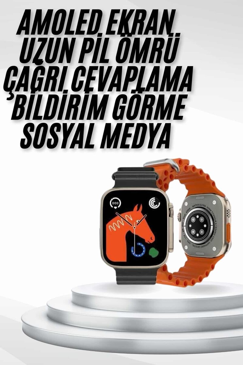 Yeni Nesil Akıllı Saat Müzik Dinleme Bildirim Görme Sesli Asistan Desteği - Görsel 2