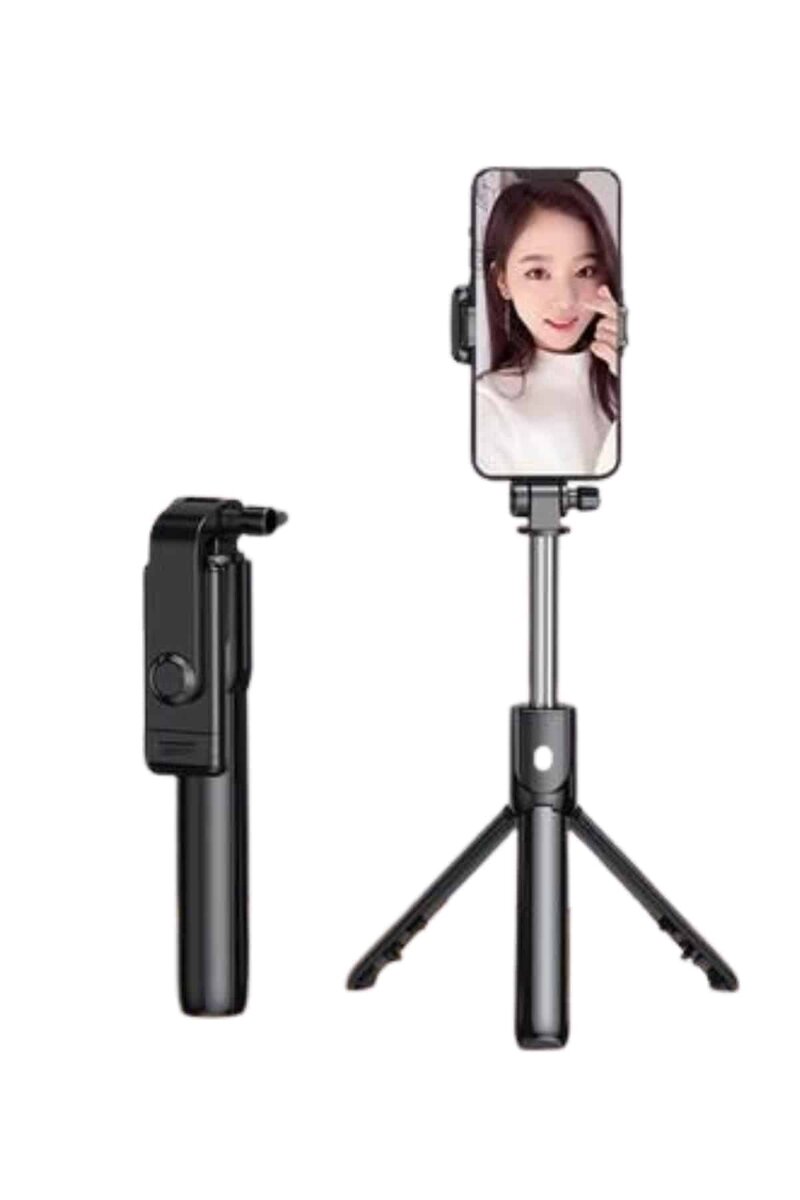 Selfie Çubuğu Tripod Bluetooth Kumandalı Selfie Çubuğu Telefon Tutucu - Görsel 3