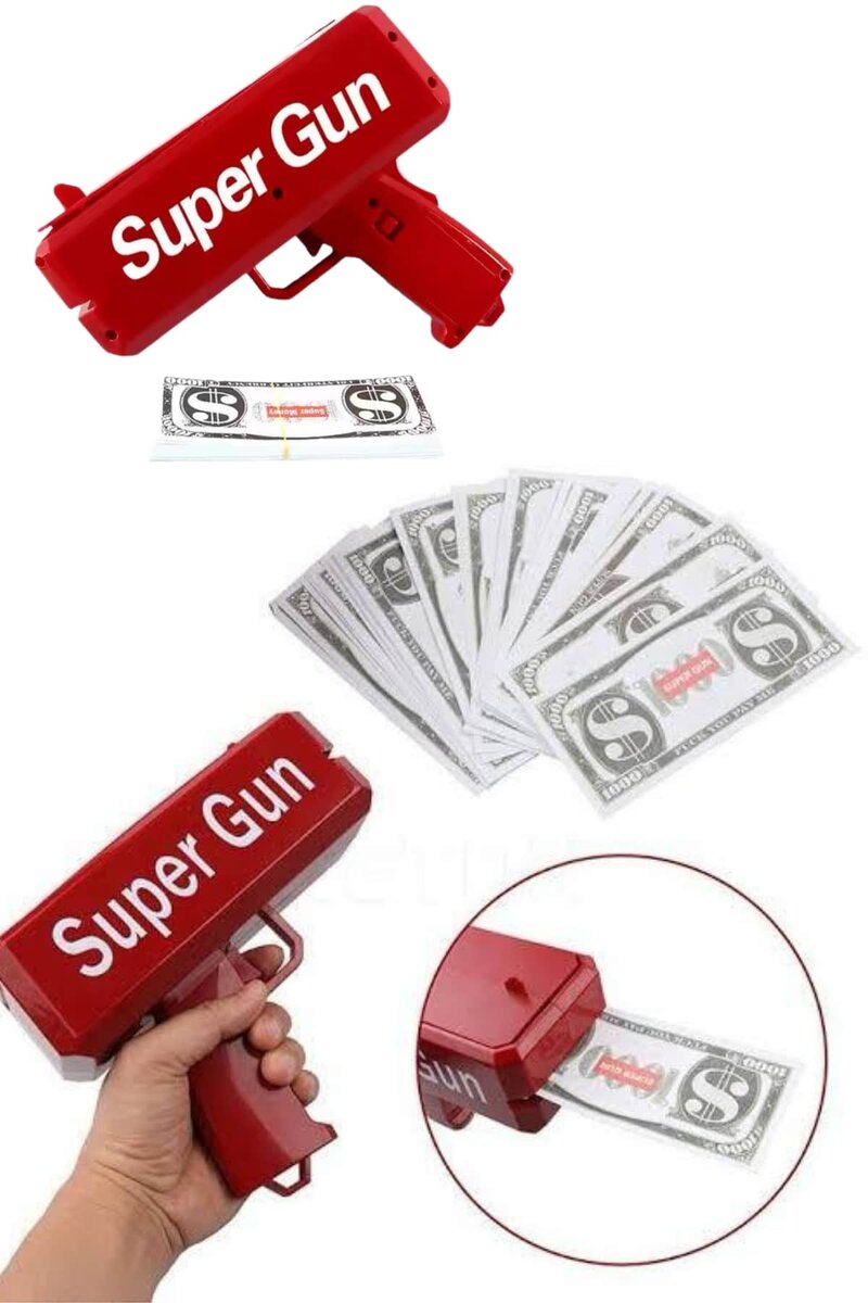 Para Dolar Atma Makinası Super Money Gun Para Saçma Fırlatma Tabancası - Görsel 4