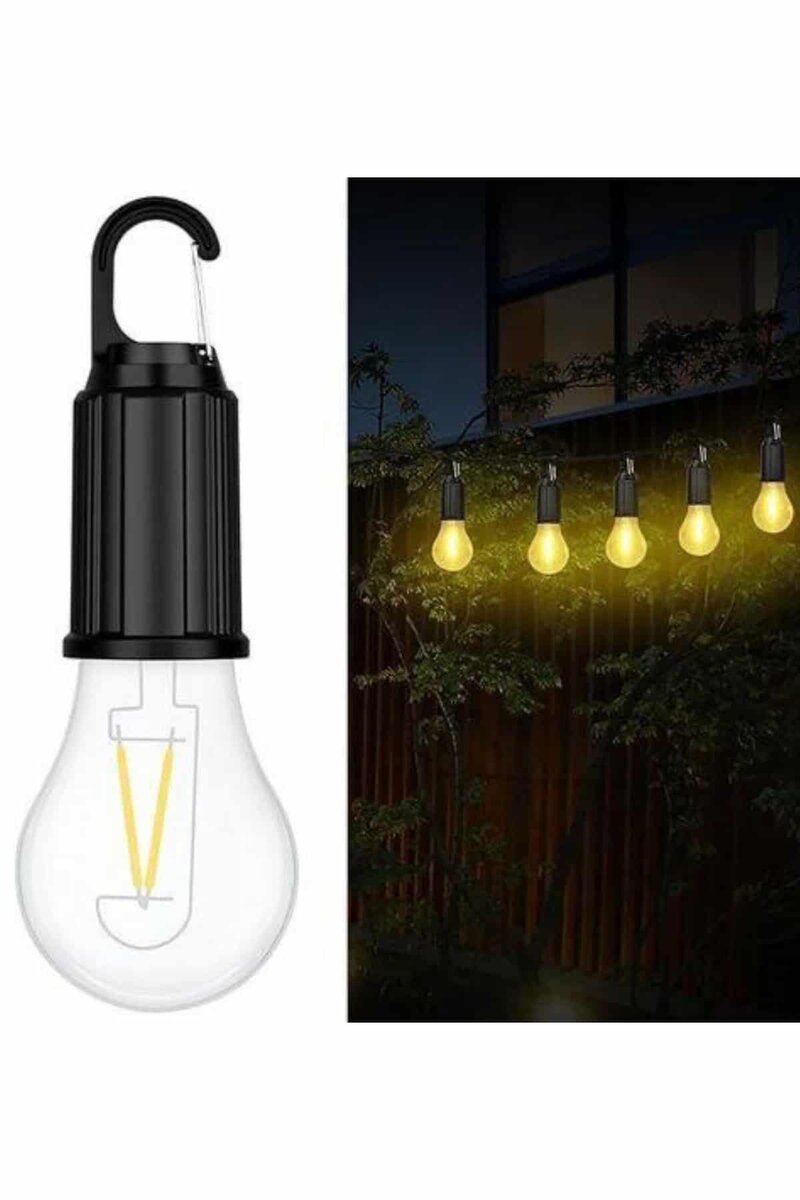 Şarjlı Dekoratif Kamp Lambası Askılı Ampul Led Işık Type-C Girişli - Görsel 3