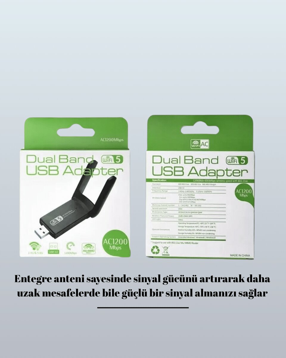 AC1200 USB WiFi Adaptör - Görsel 4