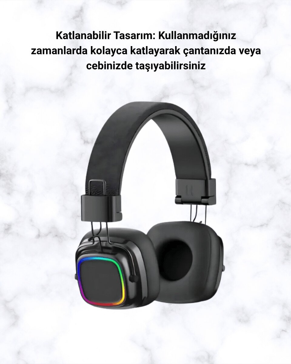 Yüksek Ses Kaliteli Kablosuz Kulak Üstü Kulaklık – BT 5.3 - Görsel 2