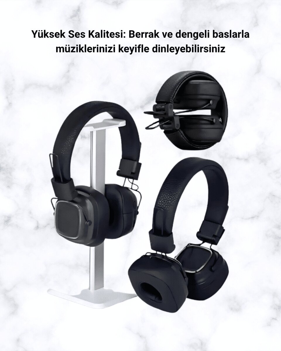 Yüksek Ses Kaliteli Kablosuz Kulak Üstü Kulaklık – BT 5.3 - Görsel 4
