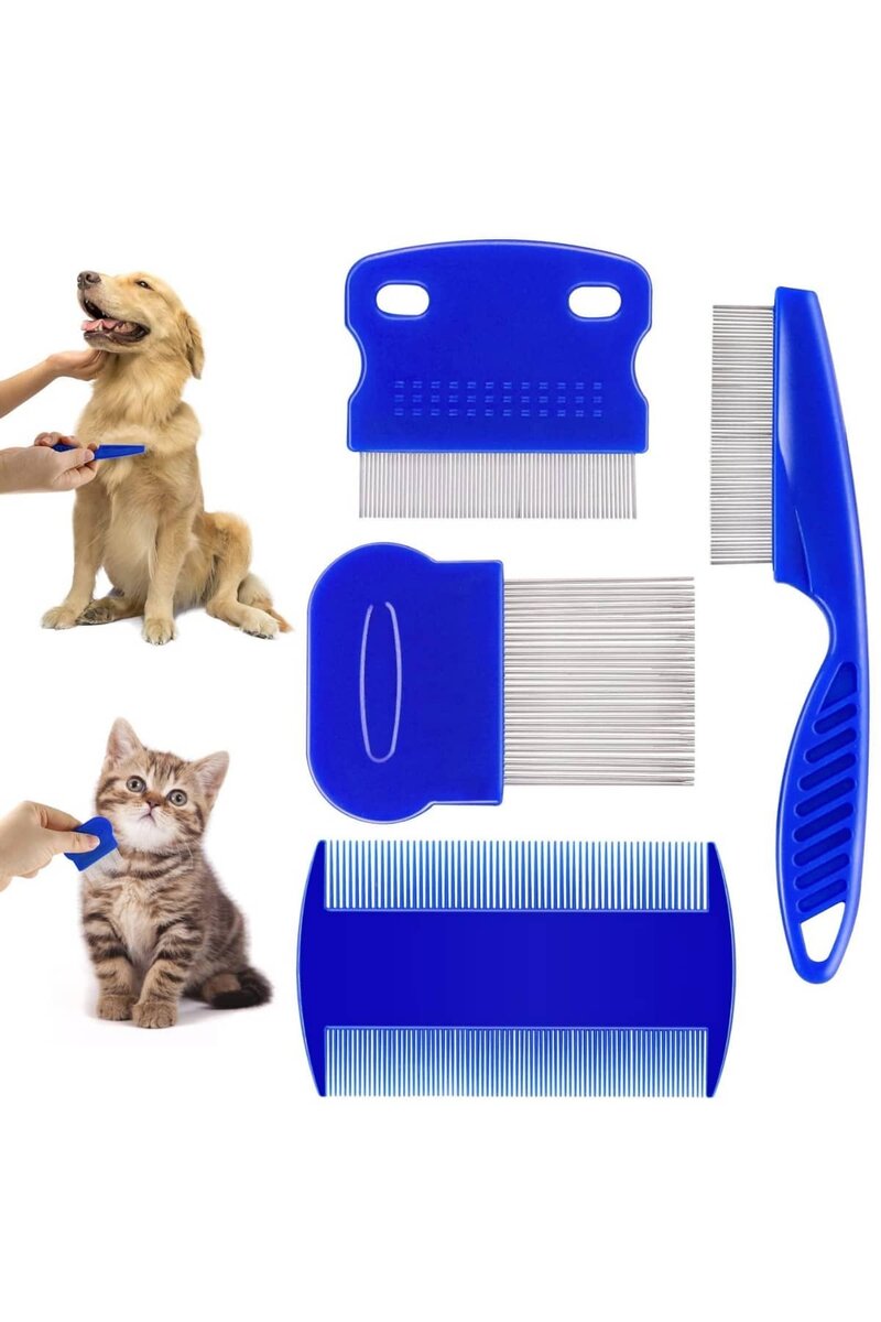 4'lü Bit Evcil Hayvan Tarak Seti Kedi Köpek Bit Tarak Seti Pire Tarağı - Görsel 2