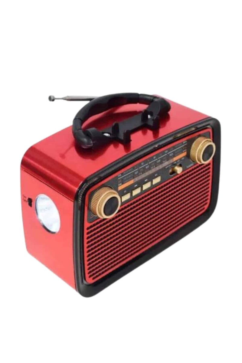 Nostaljik Görünümlü Ahşap Radyo TF SD USB Girişli Led Fener Işıklı - Görsel 3