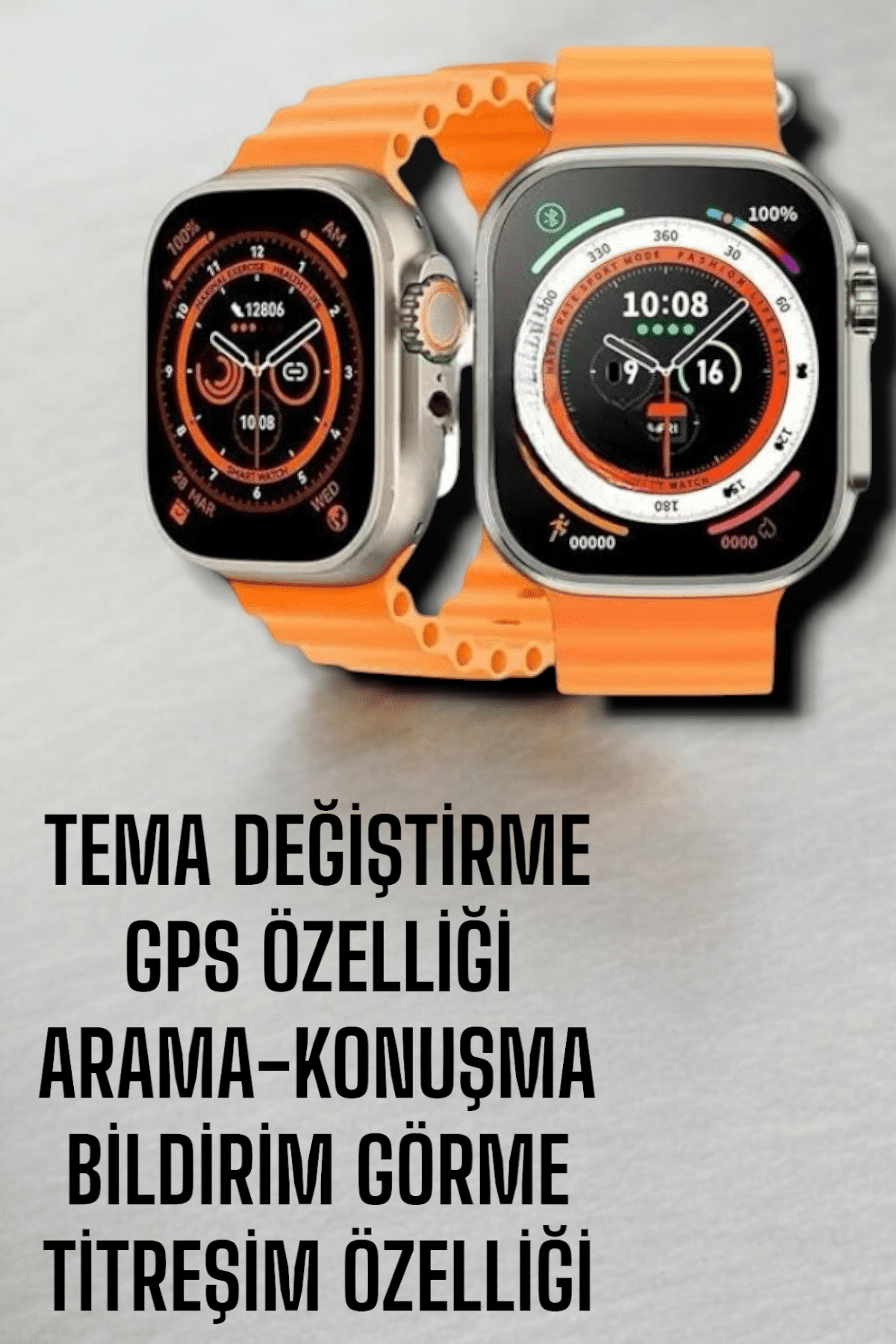 Suya ve Toza Dayanıklı 45 MM Akıllı Saat Bildirim ve Cevapsız Çağrı Görüntüleme - Görsel 2