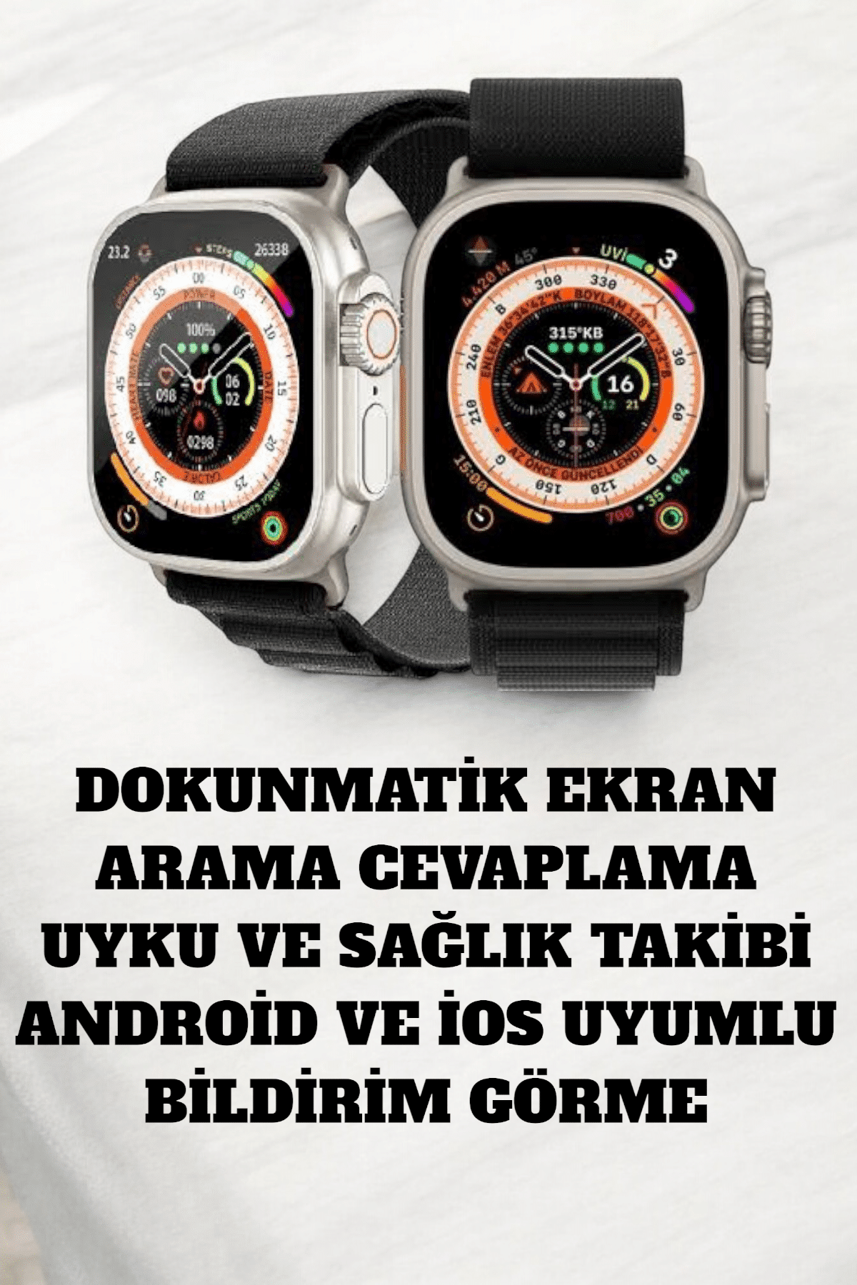 49MM Ekranlı, Kan Basıncı ve Adımsayar Özellikli Bluetooth Akıllı Saat - Görsel 4
