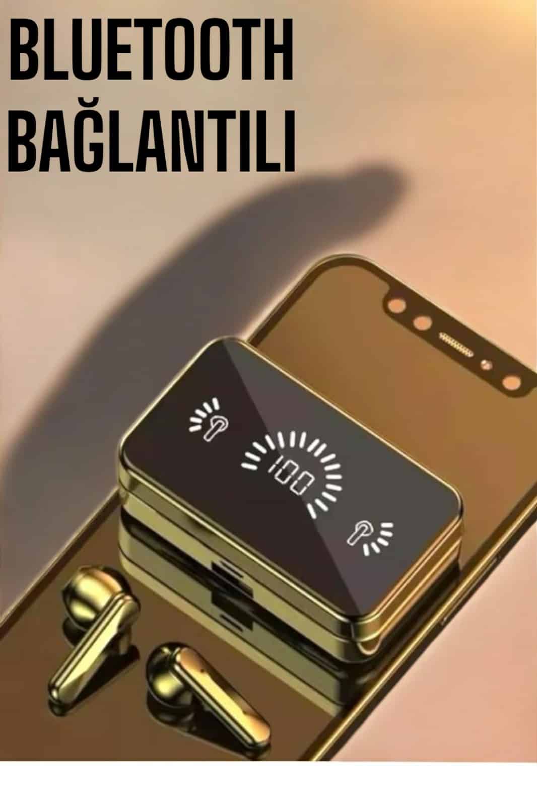 Aynalı Bluetooth Kulaklık Telefon Standlı Dijital Göstergeli - Görsel 5
