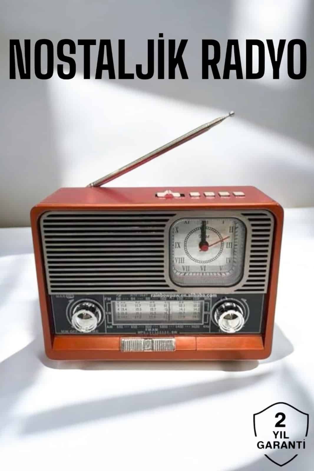Nostaljik Görünümlü USB Girişli Bluetooth Bağlantılı Radyo