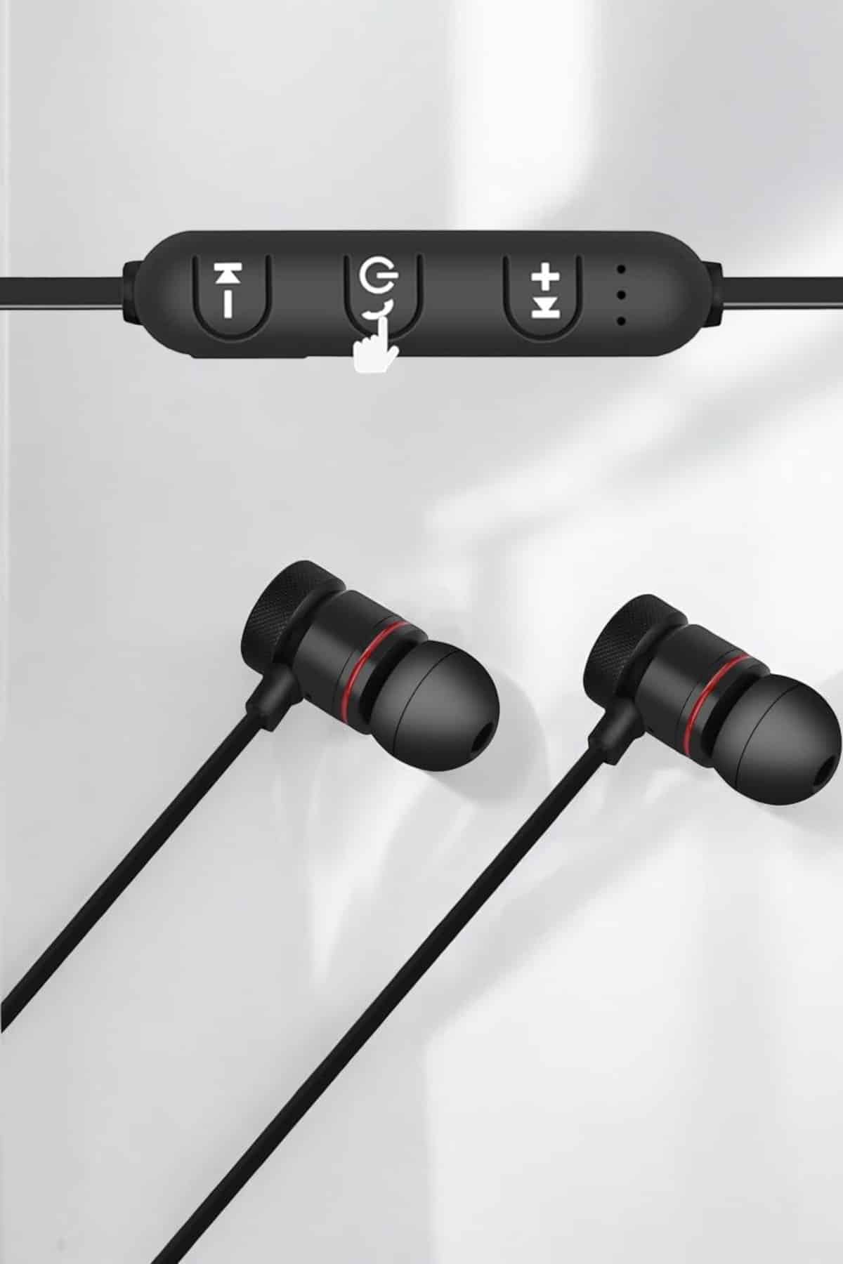 Kablolu Mıknatıslı Sport Kulaklık Bluetooth Bağlantılı - Görsel 2