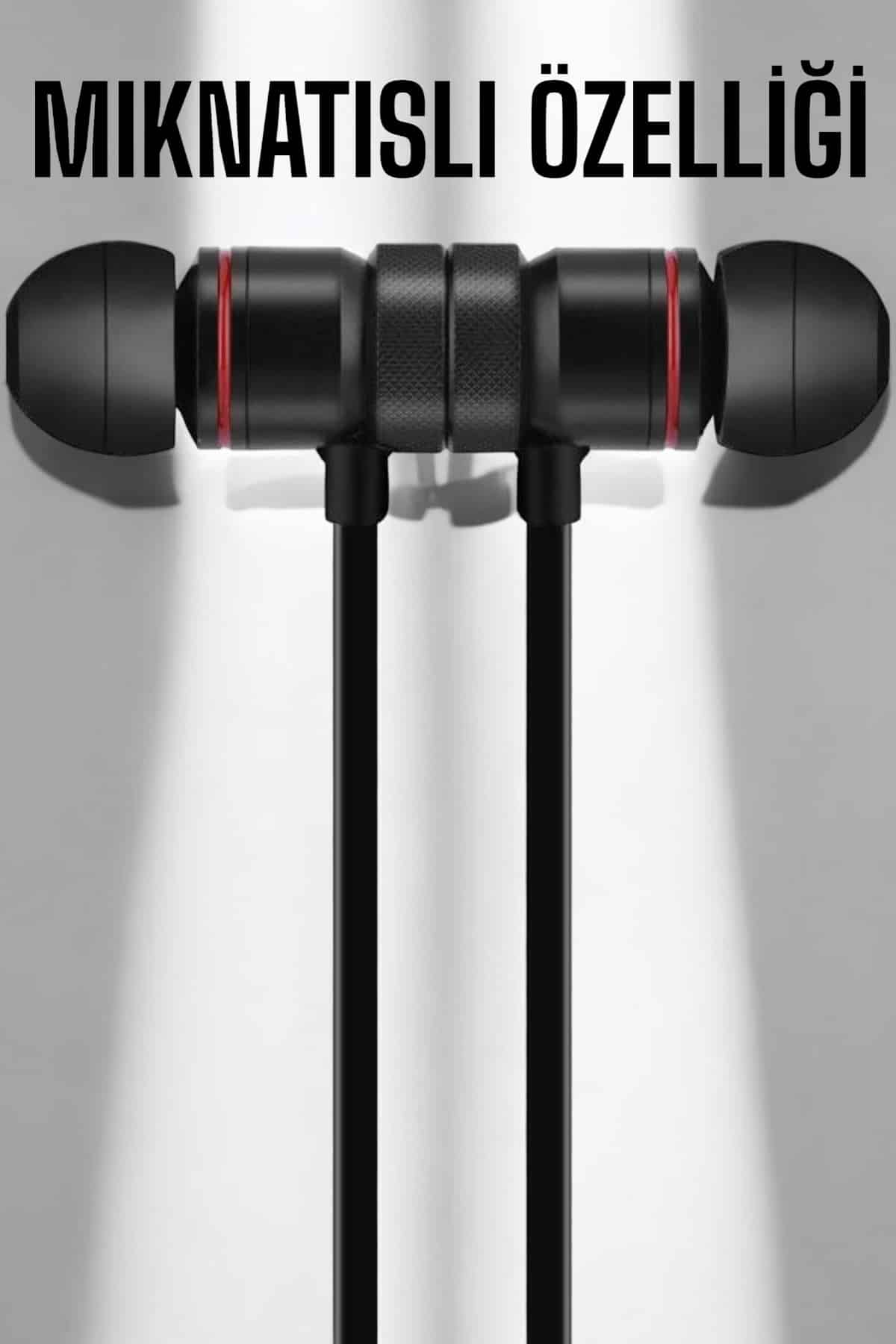 Kablolu Mıknatıslı Sport Kulaklık Bluetooth Bağlantılı - Görsel 3