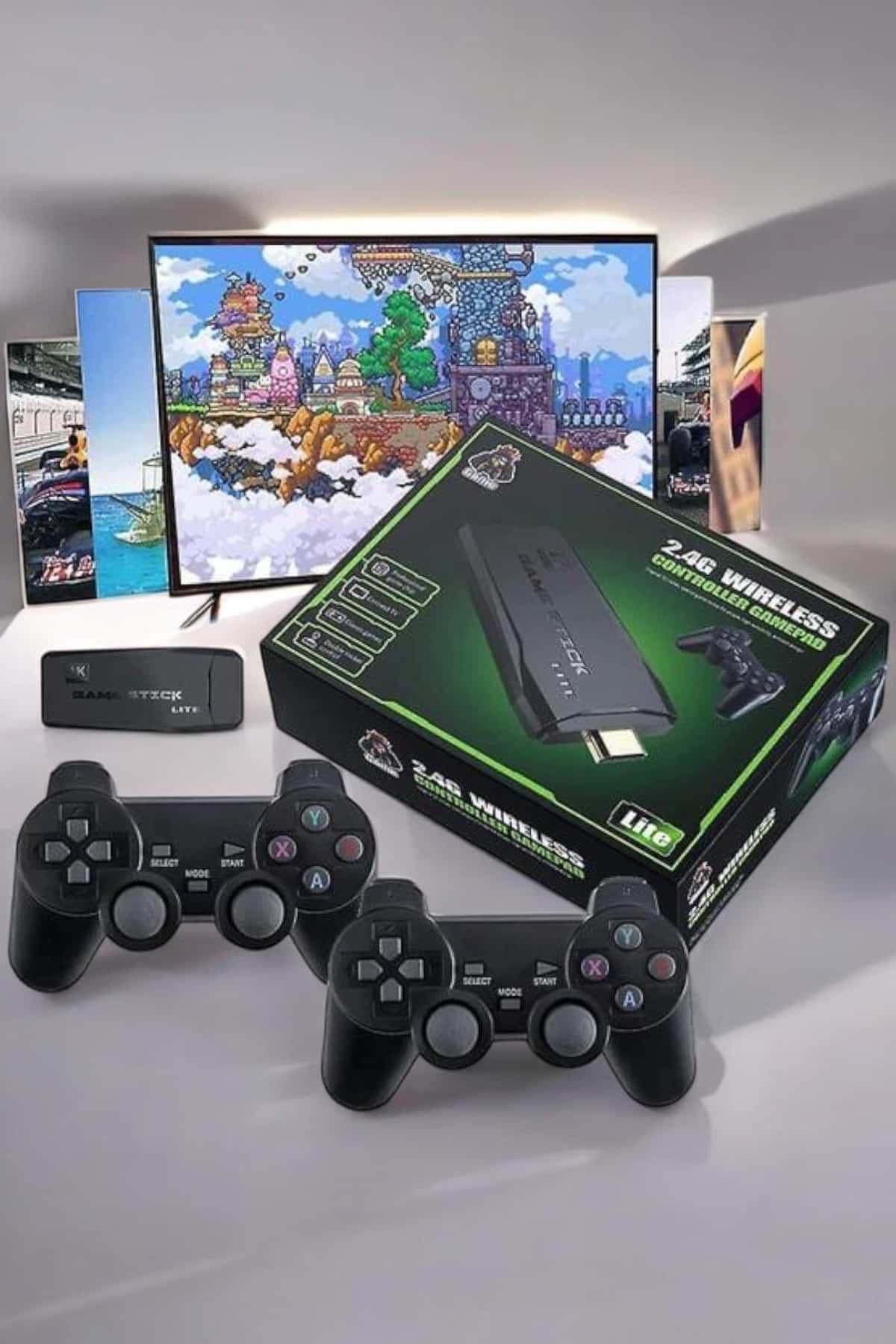 Game Stick 2000 Oyunlu 2.4G Kablosuz Çift Kol Yüksek Hassasiyetli Wireless - Görsel 3