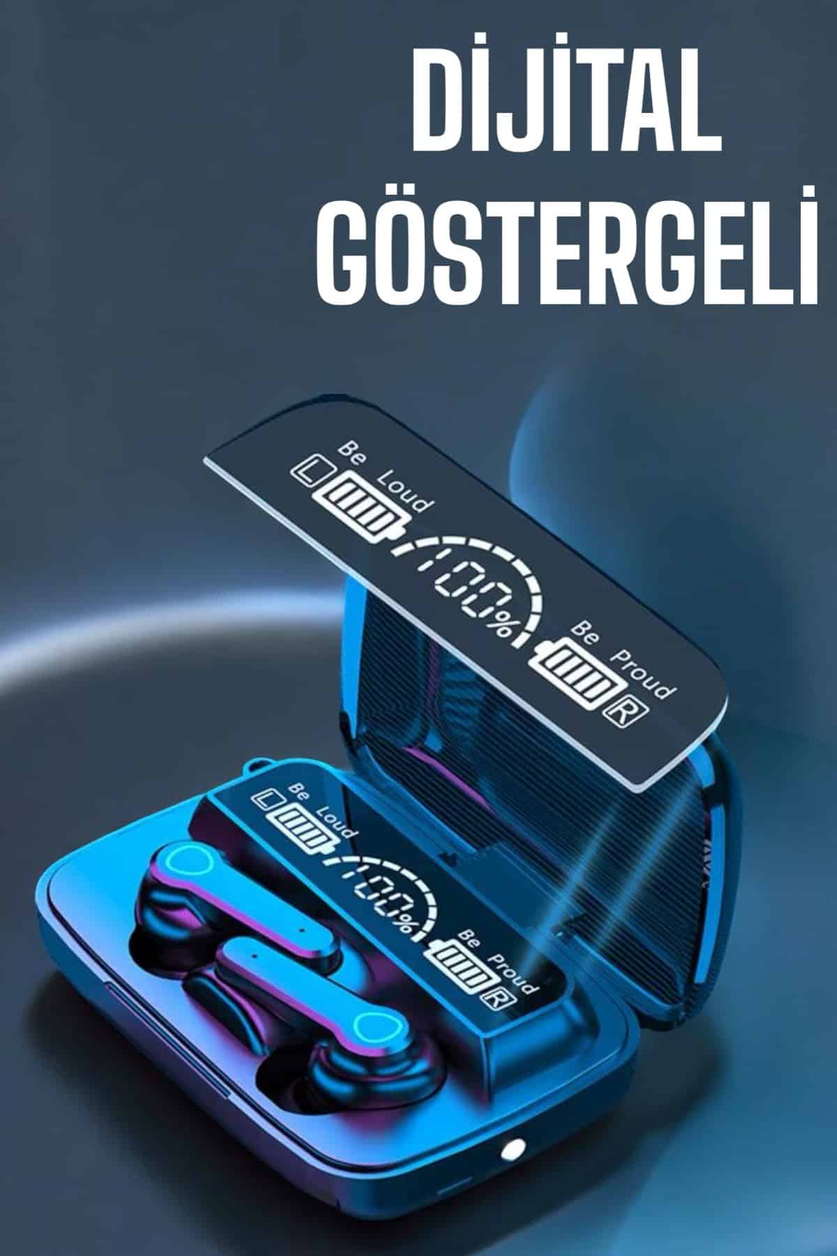 Bluetooth Kulaklık Dijital Göstergeli Kablosuz Uzun Pil Ömrü - Görsel 3