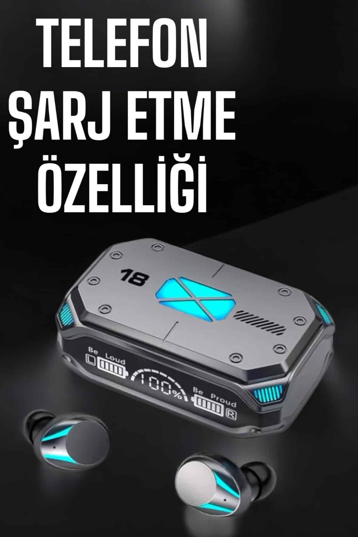 Yeni Nesil Kablosuz Bluetooth Kulaklık Dijital Göstergeli 5.3 Bluetooth - Görsel 5