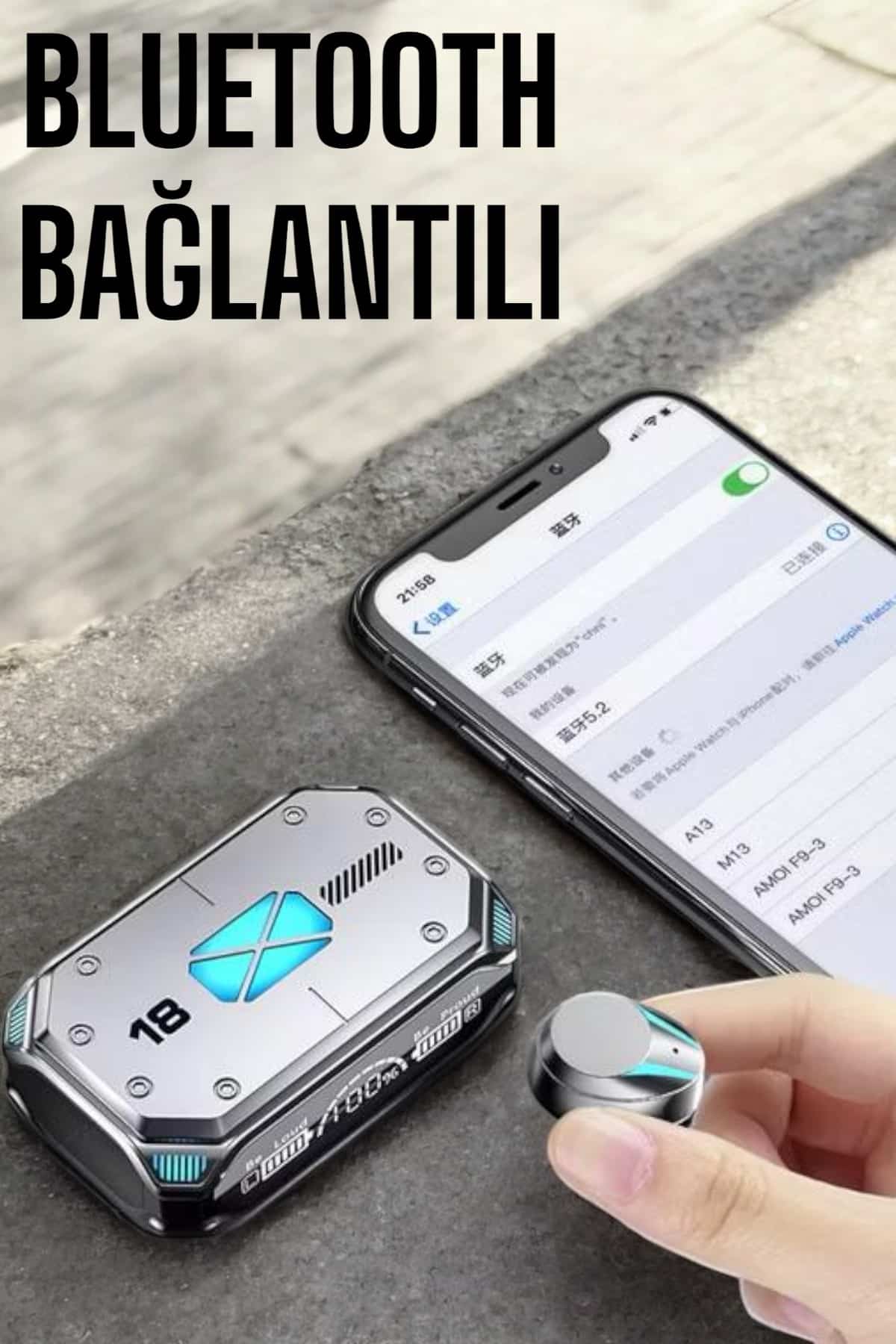 Oyuncu Kulaklığı Yeni Nesil Kablosuz Uzun Pil Ömrü Bluetooth Kulaklık - Görsel 4
