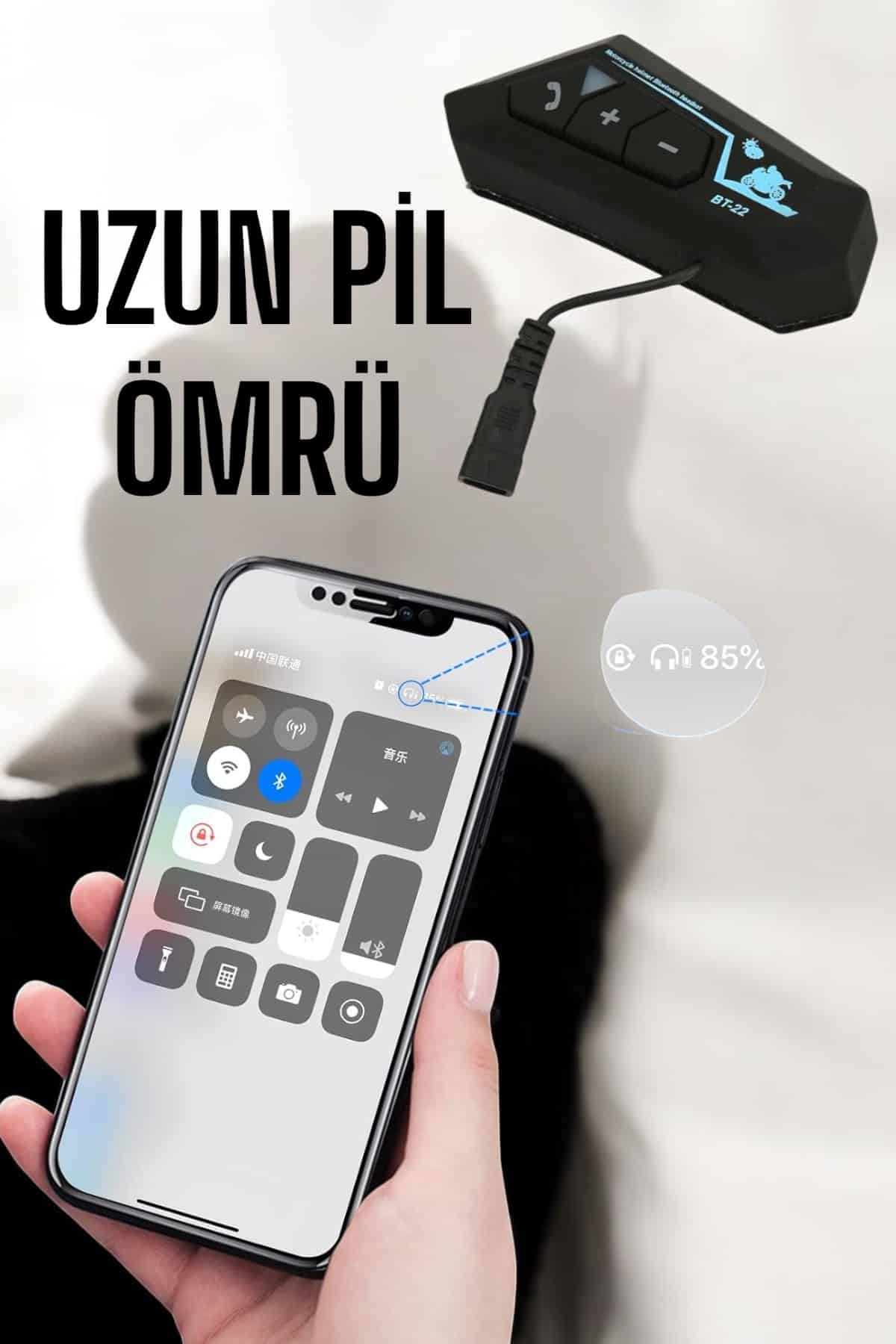 Kask Kulaklık Bluetooth Motosiklet Kulaklık Intercom Su Geçirmez - Görsel 4