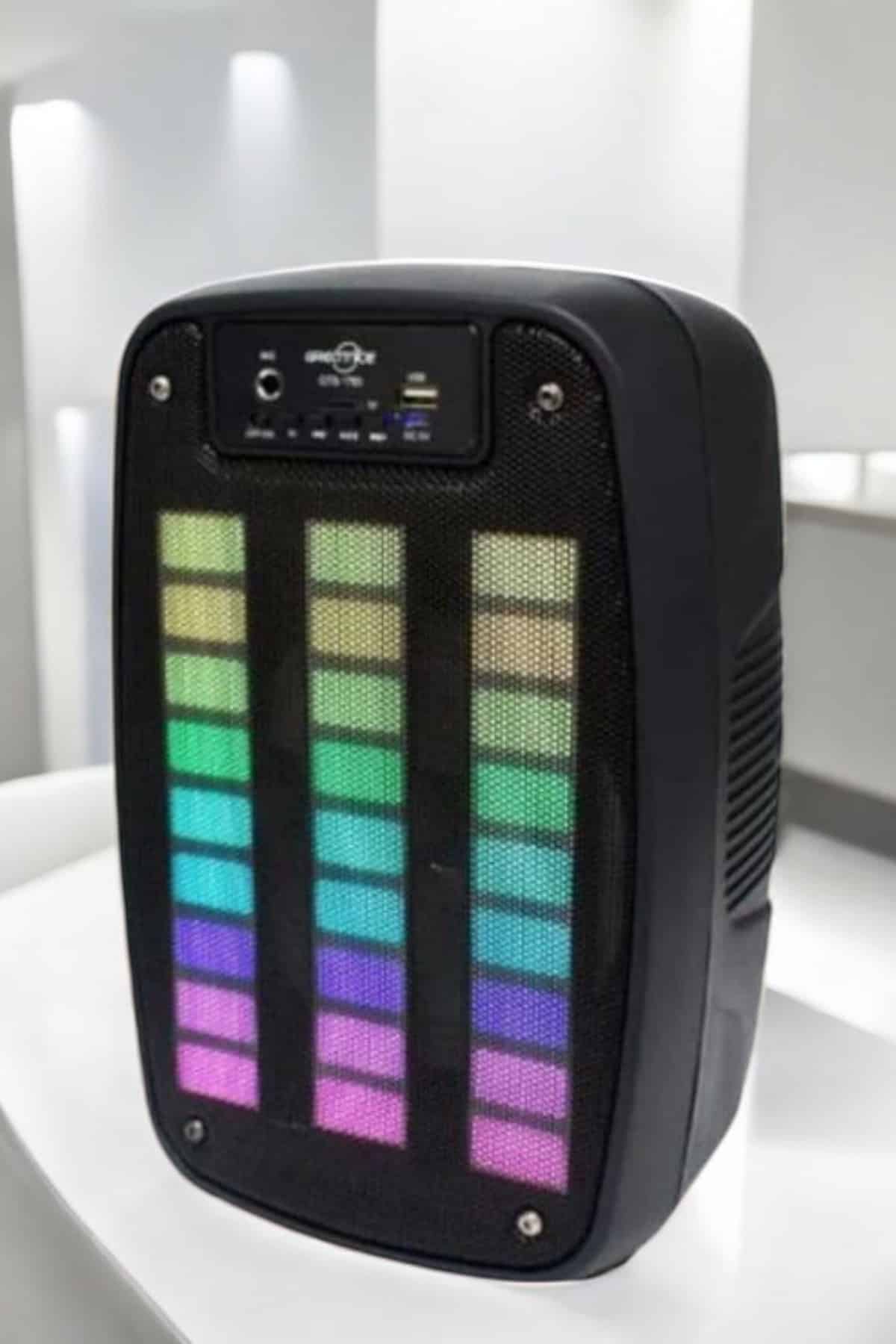 Bluetooth Hoparlör RGB Işıklı USB SD Kart Girişli Taşınabilir - Görsel 4