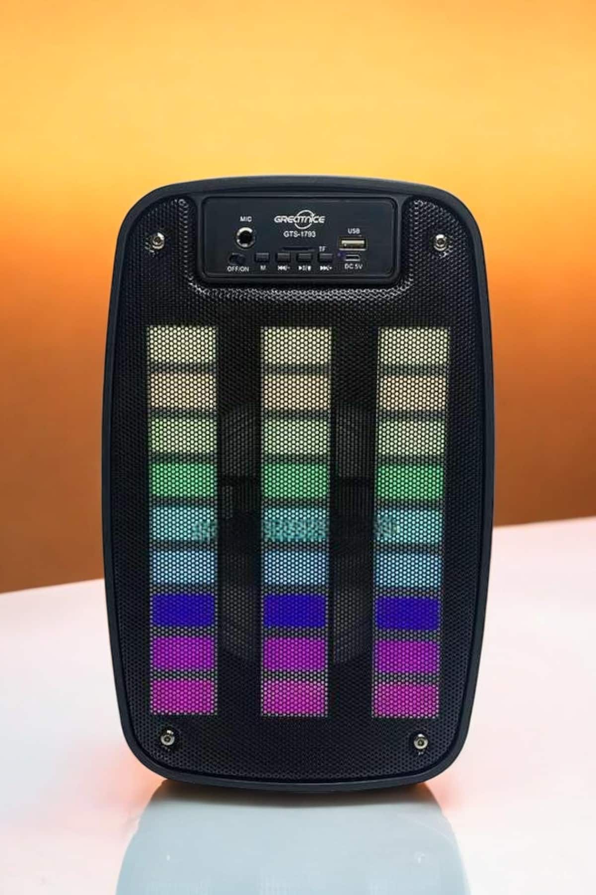Bluetooth Hoparlör RGB Işıklı USB SD Kart Girişli Taşınabilir - Görsel 3