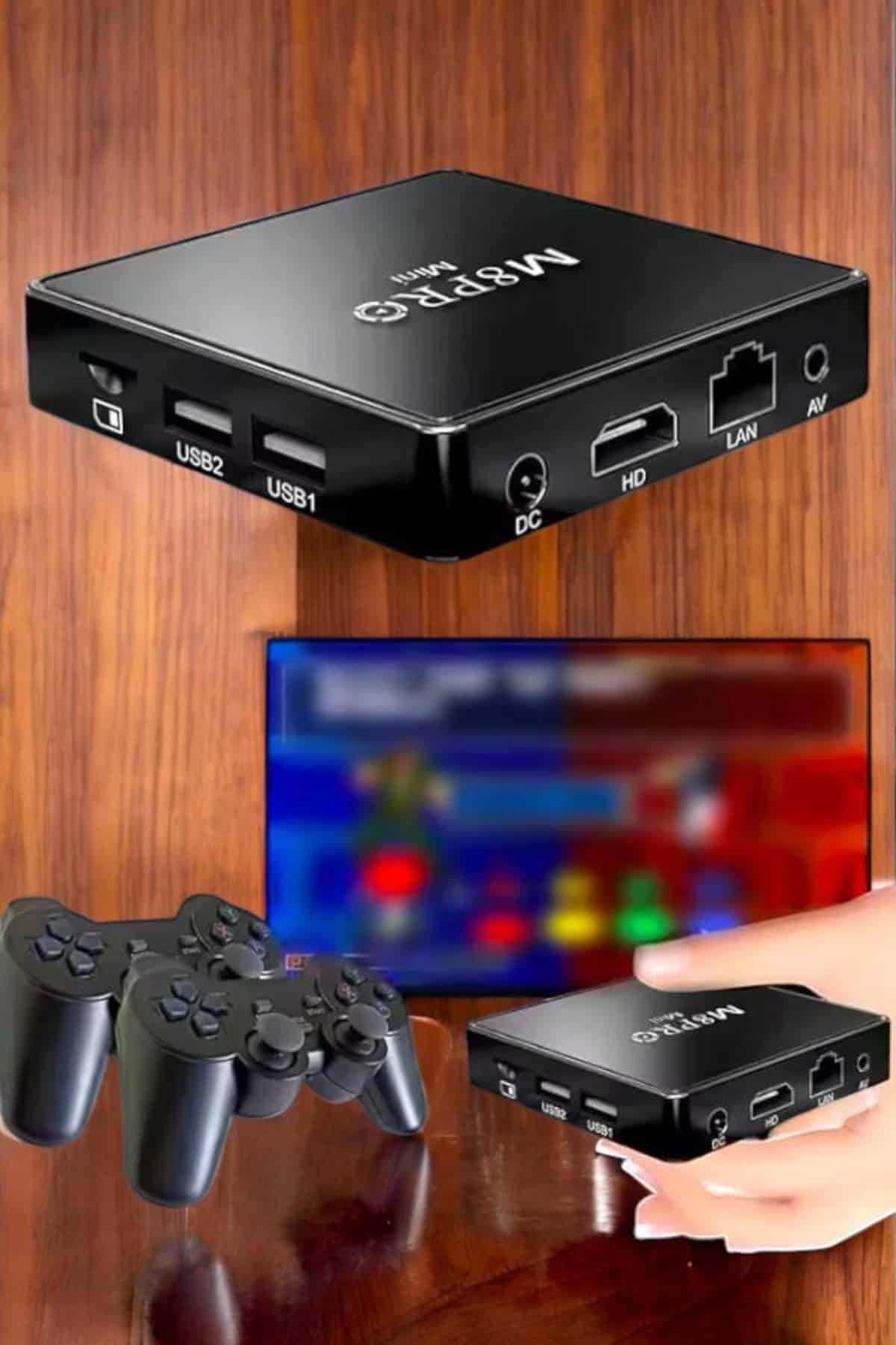 Oyun Konsolu Çift Kollu 1000 Oyunlu TV Box Netflix Youtube Atari - Görsel 2