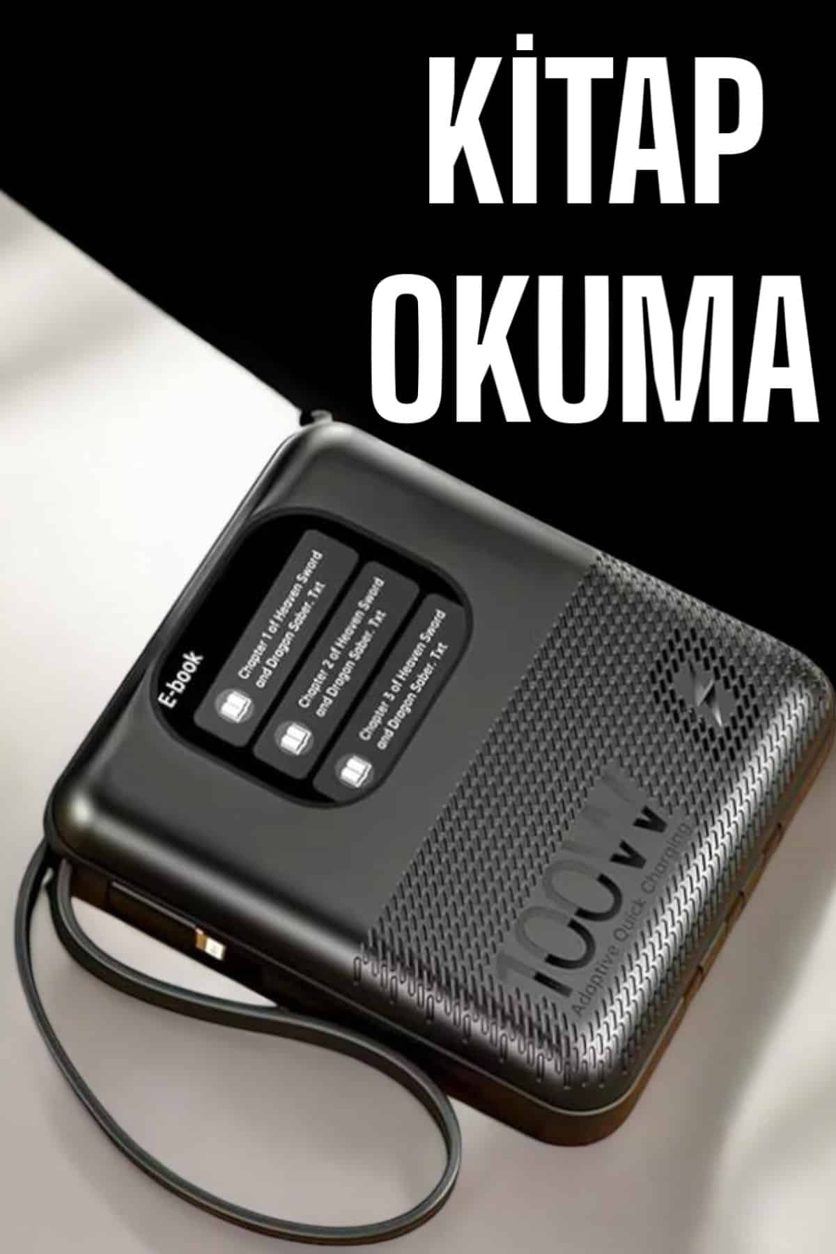 Powerbank Ekranlı Çok Fonksiyonlu Müzik Dinleme Kitap Okuma - Görsel 4