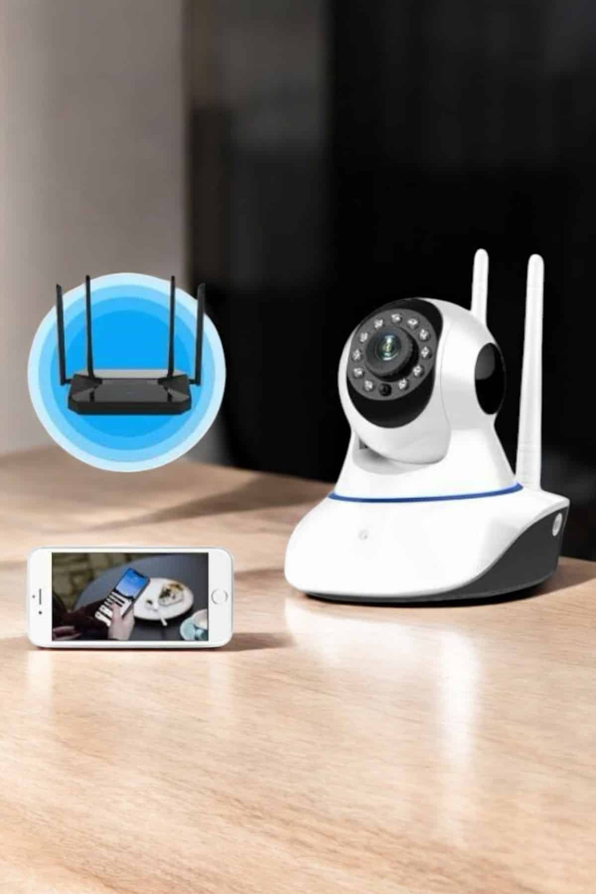 Ev Kamerası Wifi Kamerası Video Kayıt Çift Yönlü Hareket Sensörü Bebek - Görsel 3