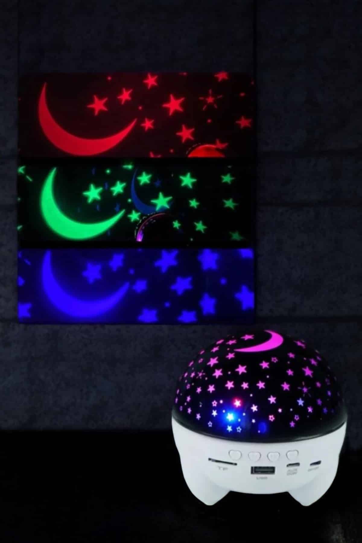 Yıldız Yansıtmalı Projeksiyon Gece Lambası Şarjlı Taşınabilir - Görsel 4