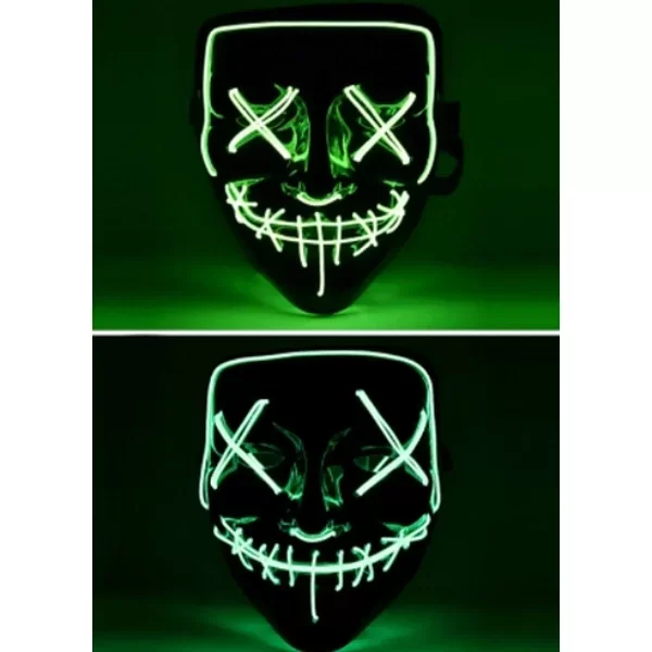 LED Işıklı Yeşil Maske - Görsel 2