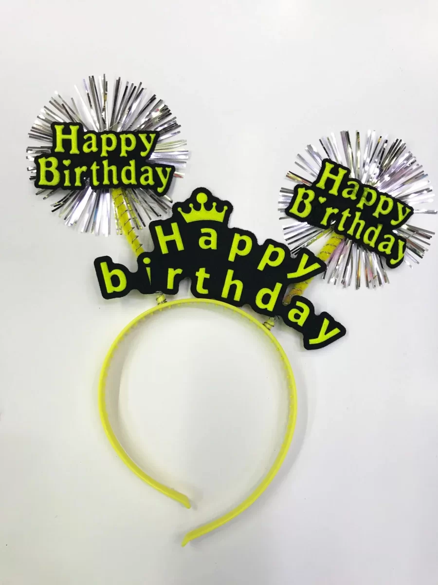 Happy Birthday Neon Renk Doğum Günü Tacı - 12 Adet - Görsel 2