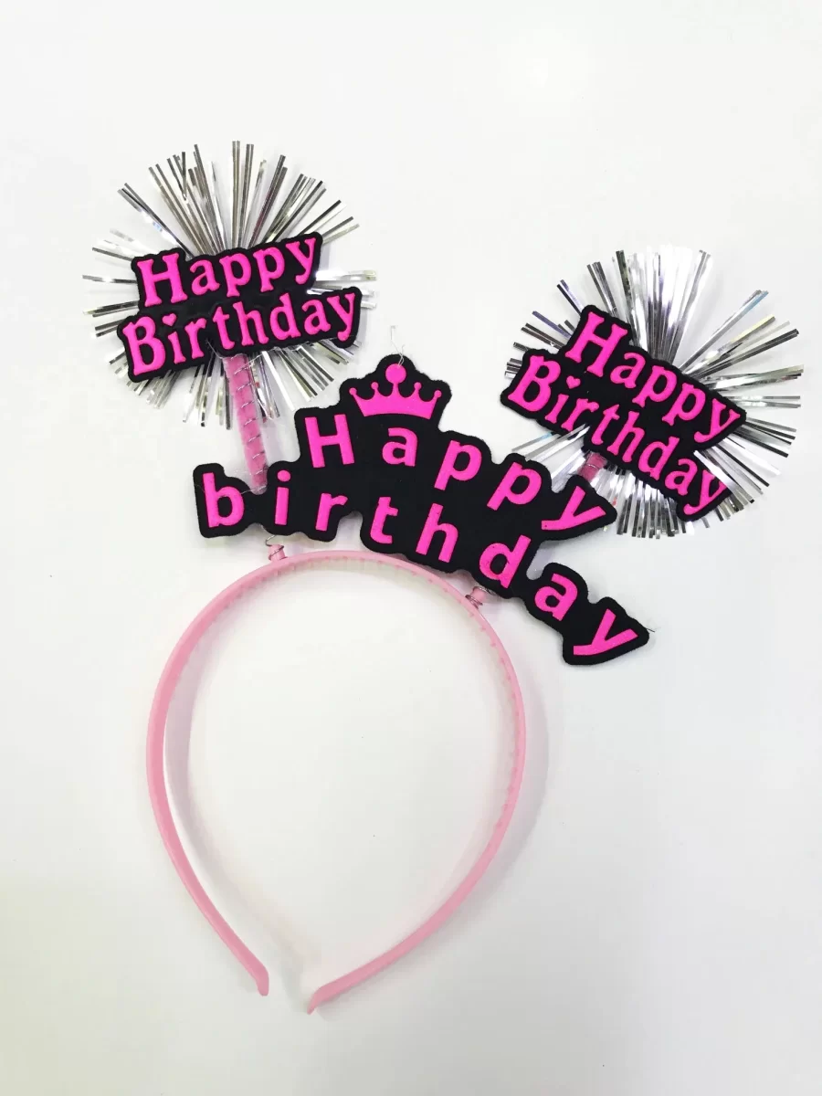Happy Birthday Neon Renk Doğum Günü Tacı - 12 Adet - Görsel 5