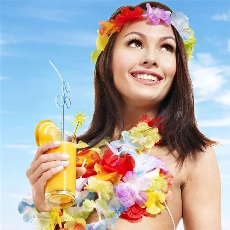 Hawaii Çiçekli Kolye Bileklik Seti - Görsel 3
