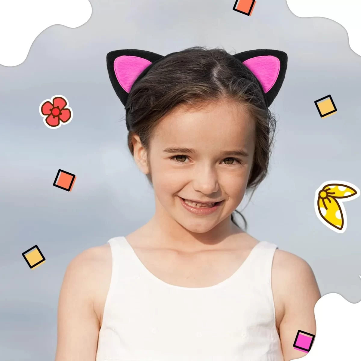 Sevimli Kedi Kulak Pofuduk Kedi Taç Şeker Pembe - Görsel 2
