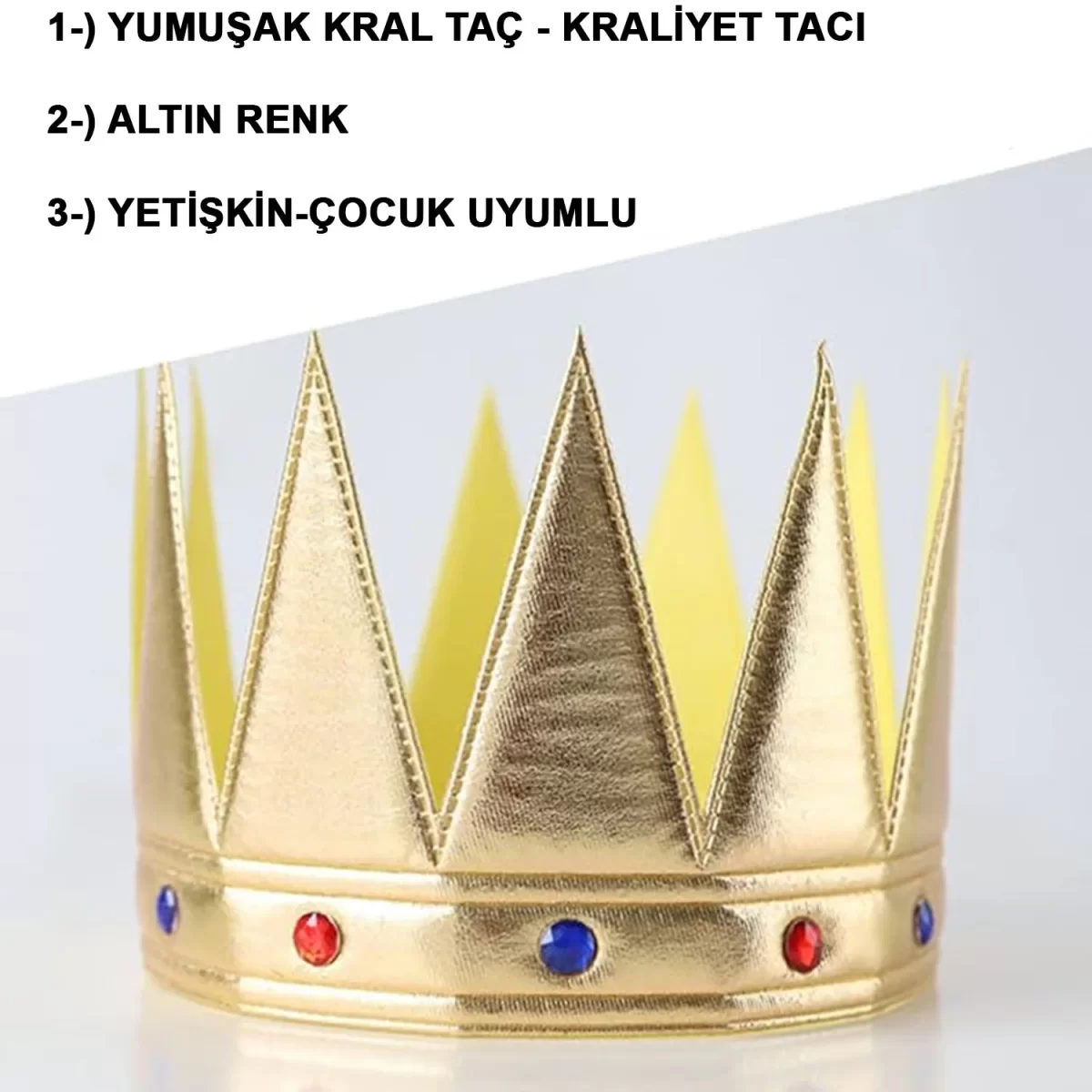 Kral Kraliyet Tacı Yetişkin Çocuk Uyumlu - Görsel 2