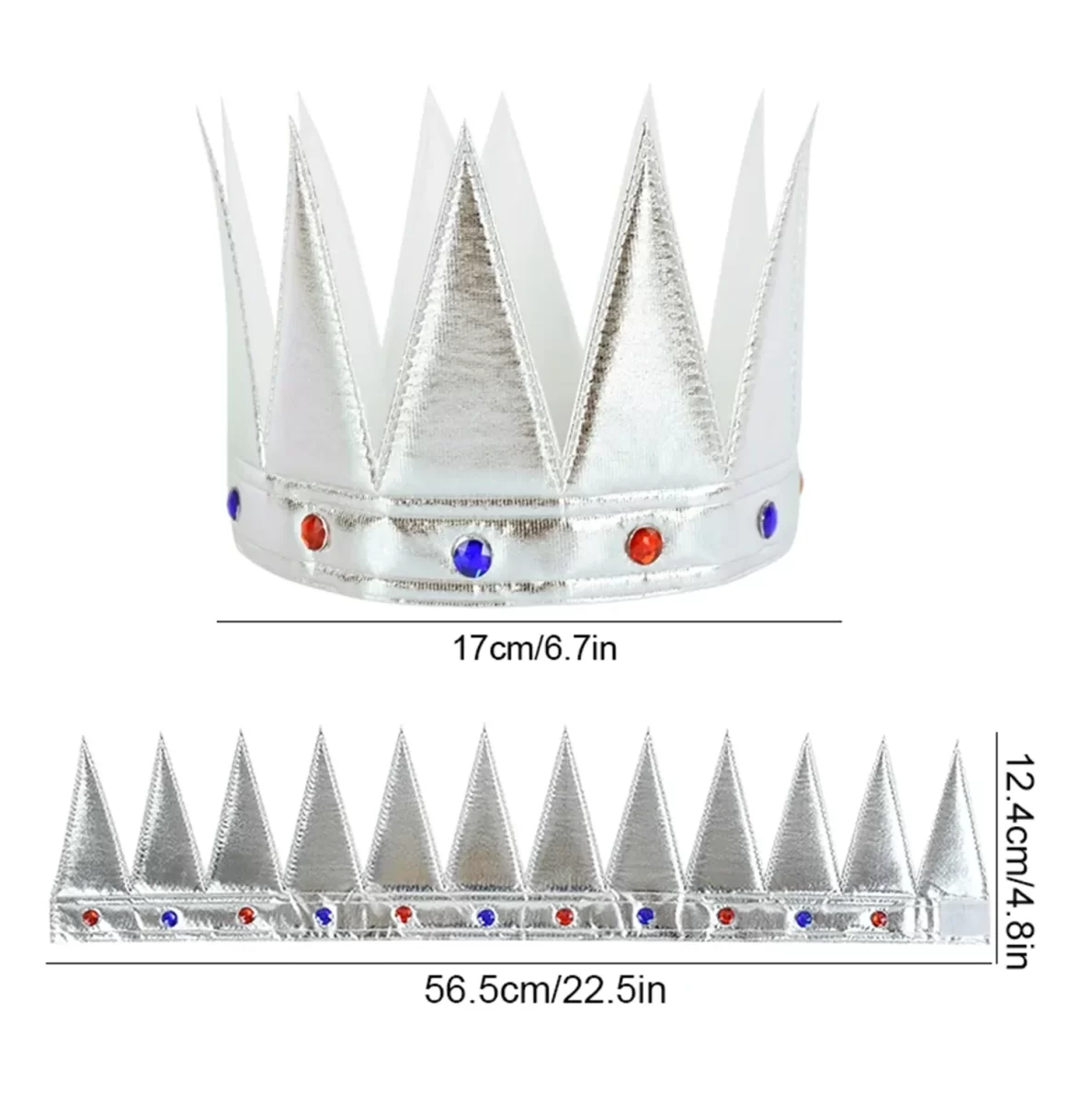 Yumuşak Gümüş Kral Tacı 55 cm - Görsel 2