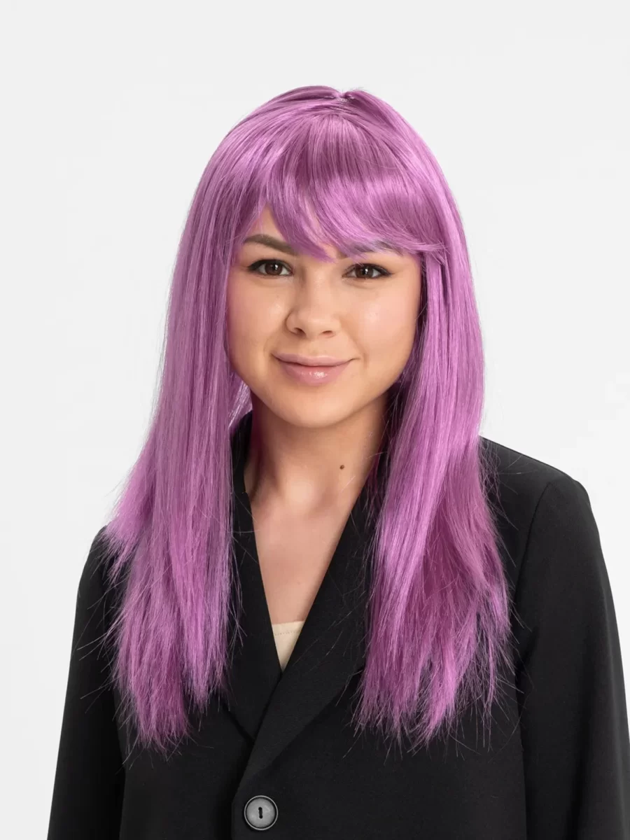 Rose Pembe Düz Kesim Peruk
