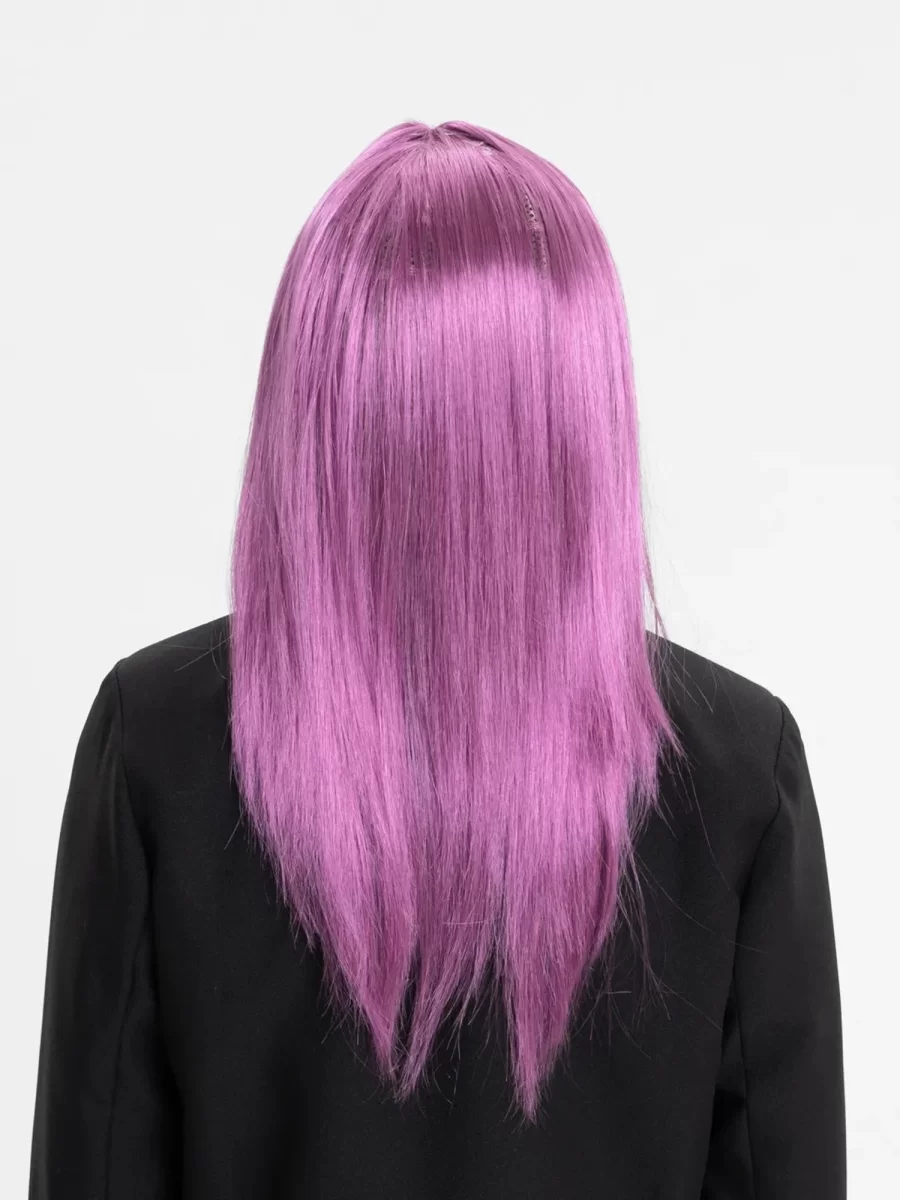Rose Pembe Düz Kesim Peruk - Görsel 2