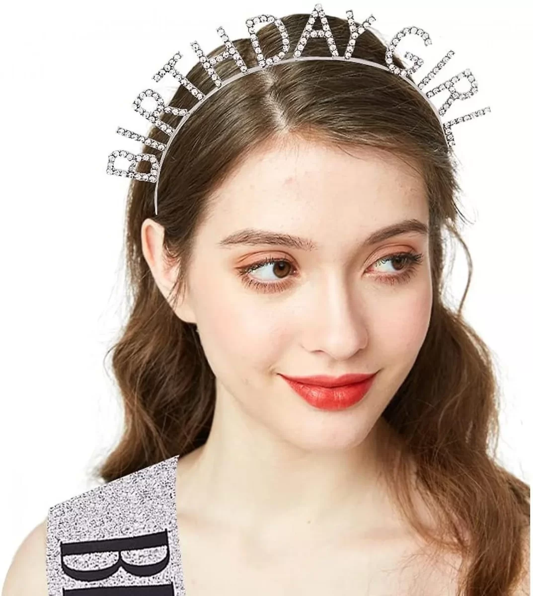 Gümüş Kristal Taşlı Birthday Girl Tacı - Görsel 2