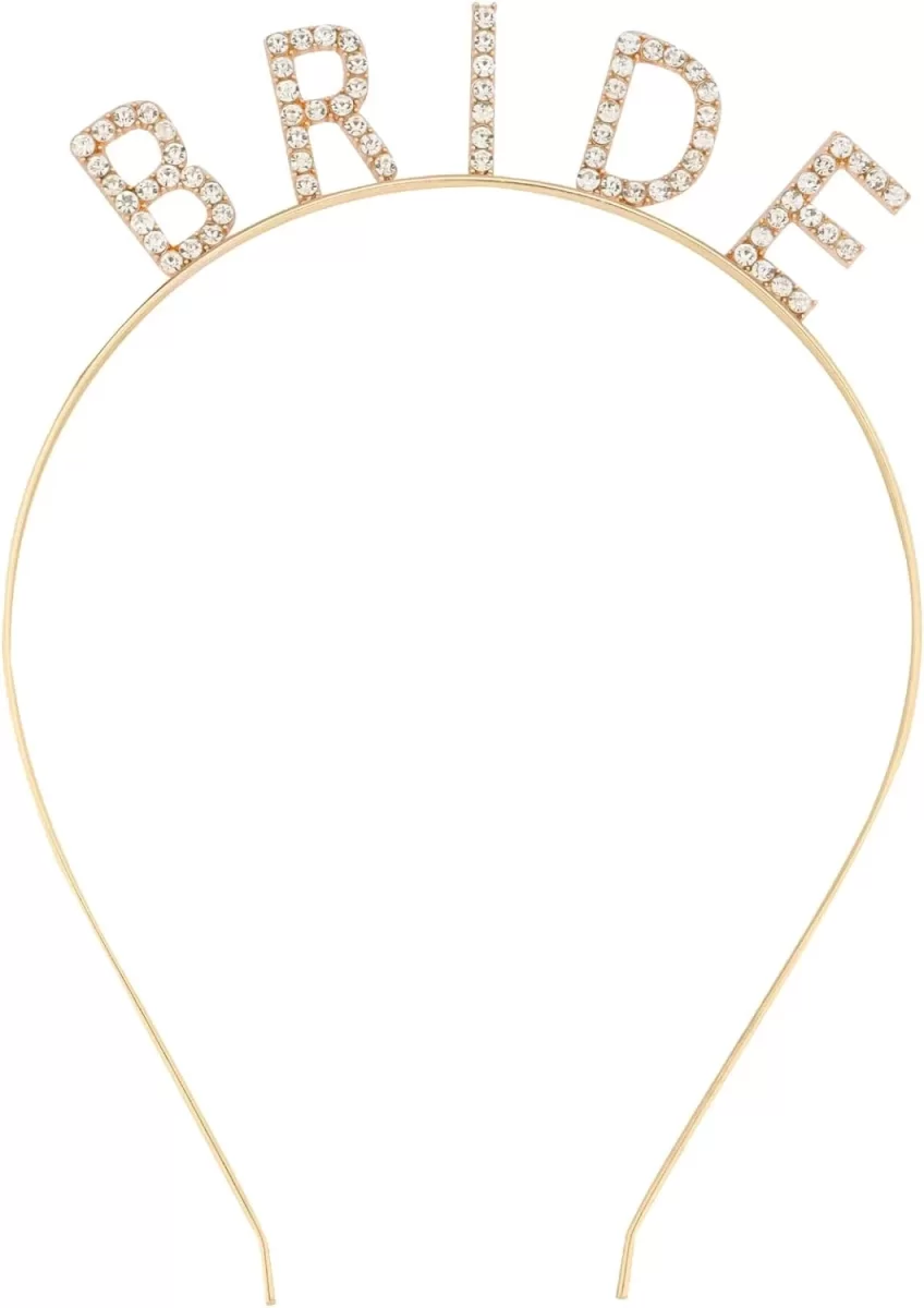 Altın Gold Renk Bekarlığa Veda Kristal Taş Bride Tacı İthal - Görsel 2
