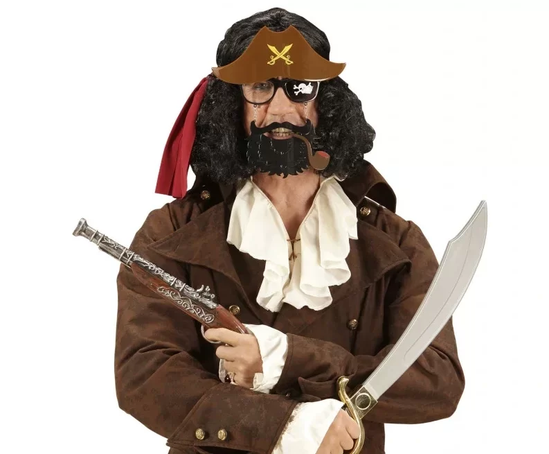 Kahve Şapkalı Pipolu Jack Sparrow Gözlüğü - Görsel 3