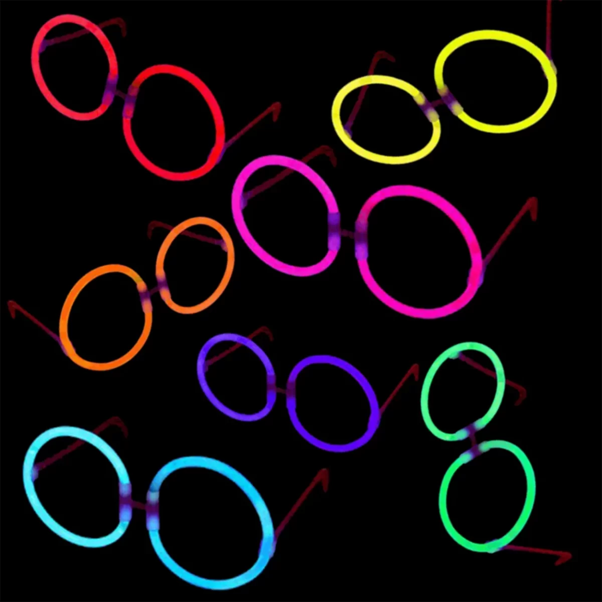 Glow Stick Yuvarlak Parti Gözlüğü 6 Adet - Görsel 3