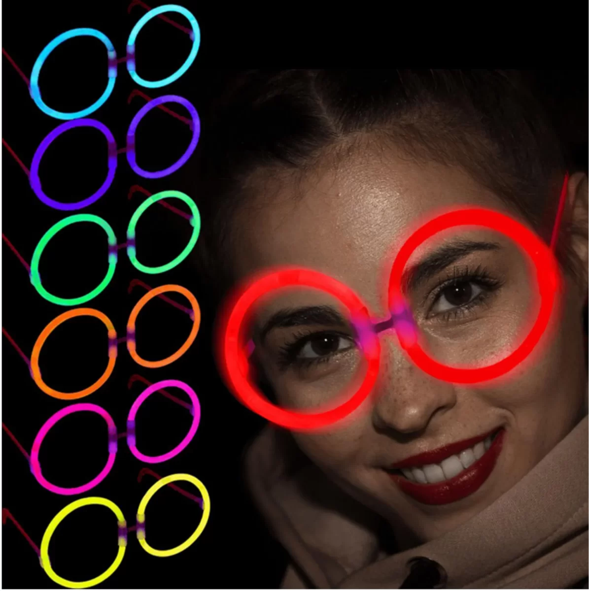 Glow Stick Yuvarlak Gözlük 12 Adet - Görsel 2