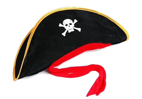 Yetişkin Boy Kadife Jack Sparrow Denizci Kaptan Jack Korsan Şapkası 50X20 CM - Görsel 2