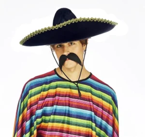 Sombrero Meksika Şapkası Altın Şeritli Yetişkin Boy
