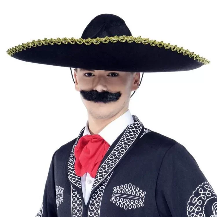 Sombrero Meksika Şapkası Altın Şeritli Yetişkin Boy - Görsel 3
