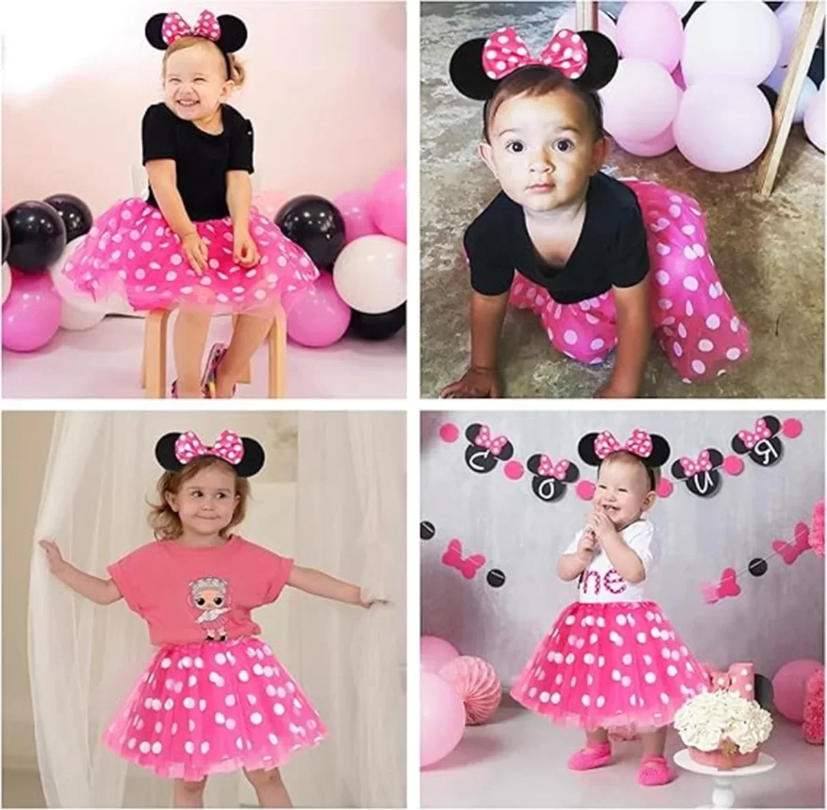 Pembe Fiyonklu Minnie Mouse Tacı - Görsel 5