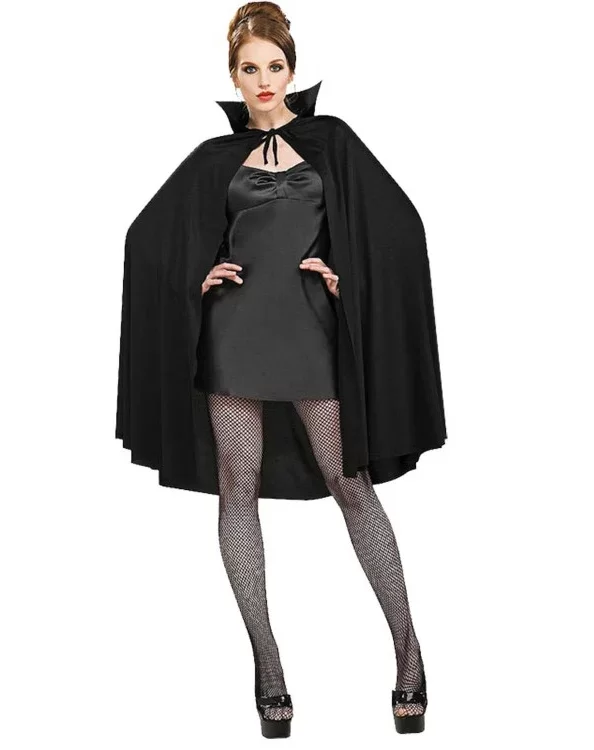 Siyah Renk Yakalı Halloween Pelerini 90 cm - Görsel 2