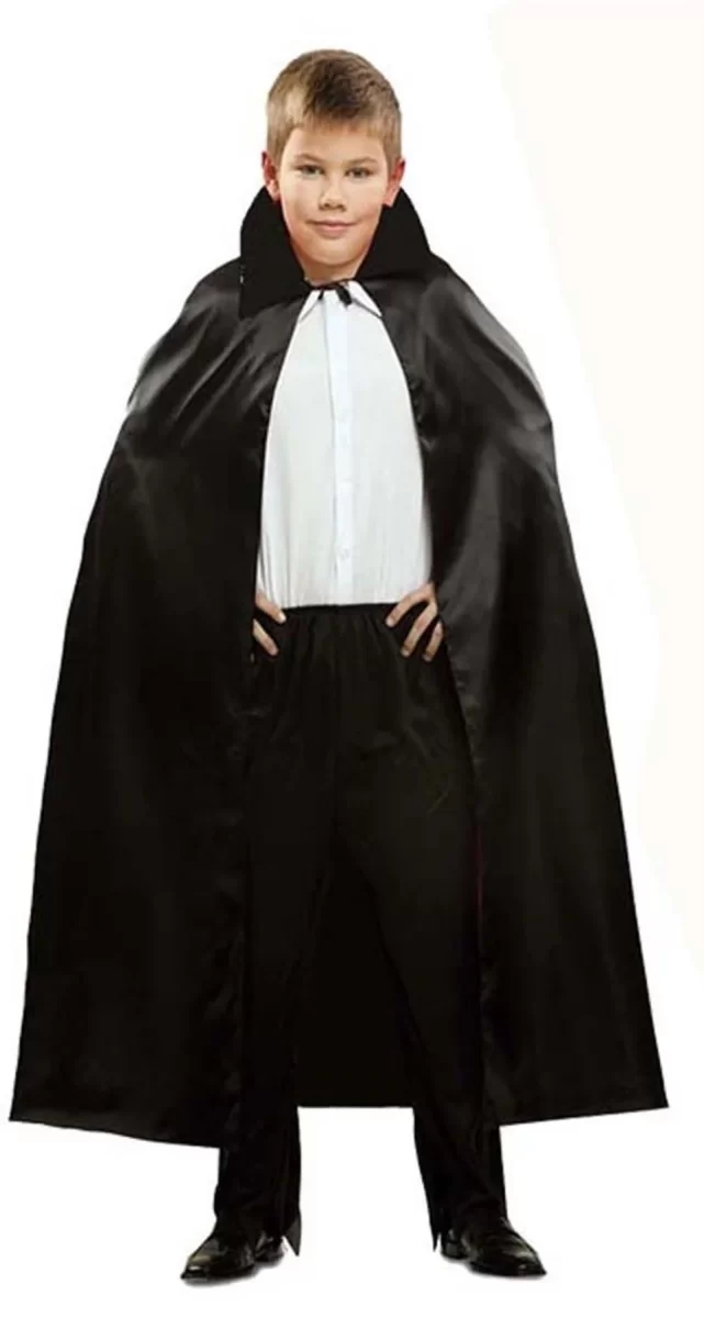 Siyah Renk Yakalı Halloween Pelerini 90 cm - Görsel 3