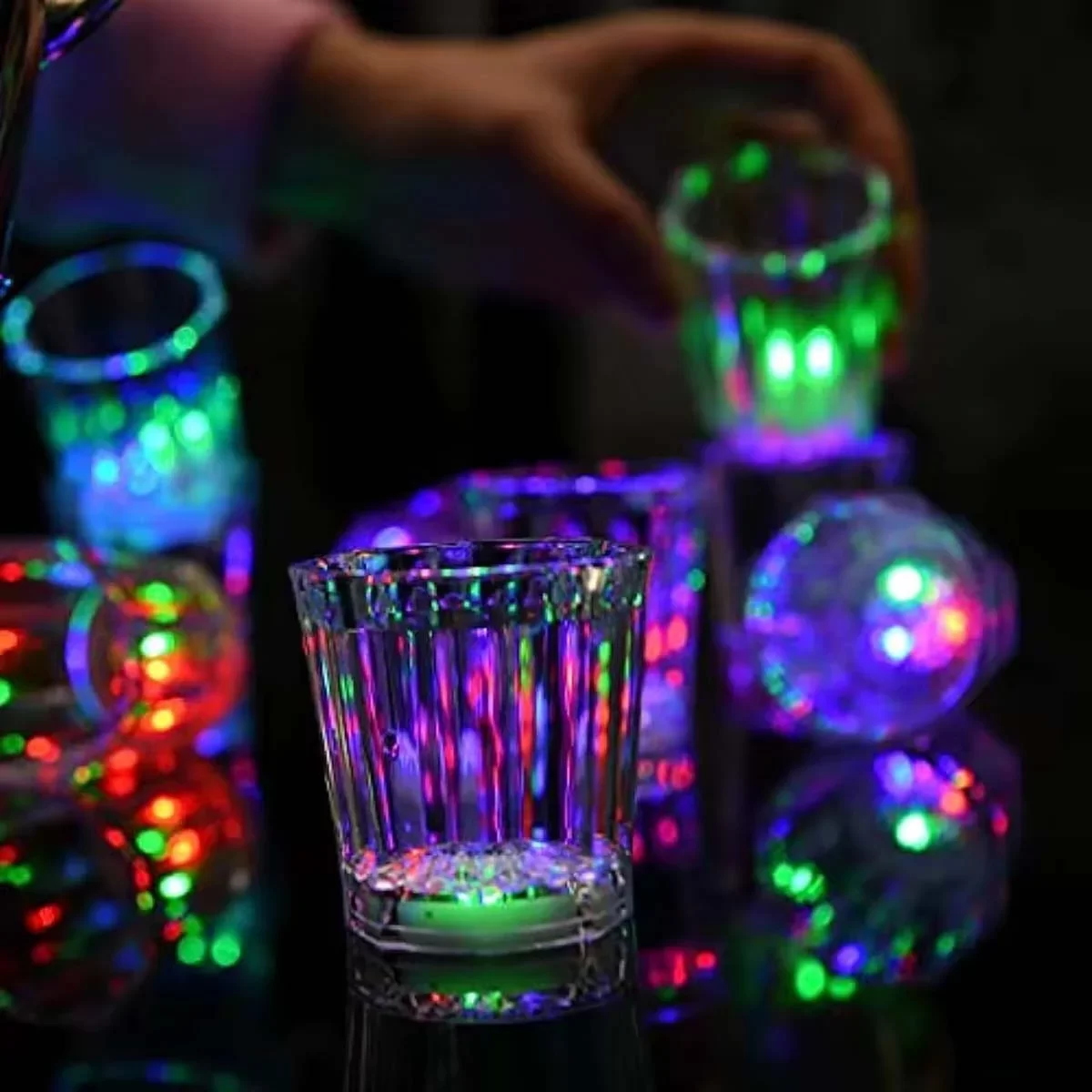 Renkli Led Parlayan Fiber Optik Glow Işıklı Bardak 1 Adet - Görsel 4